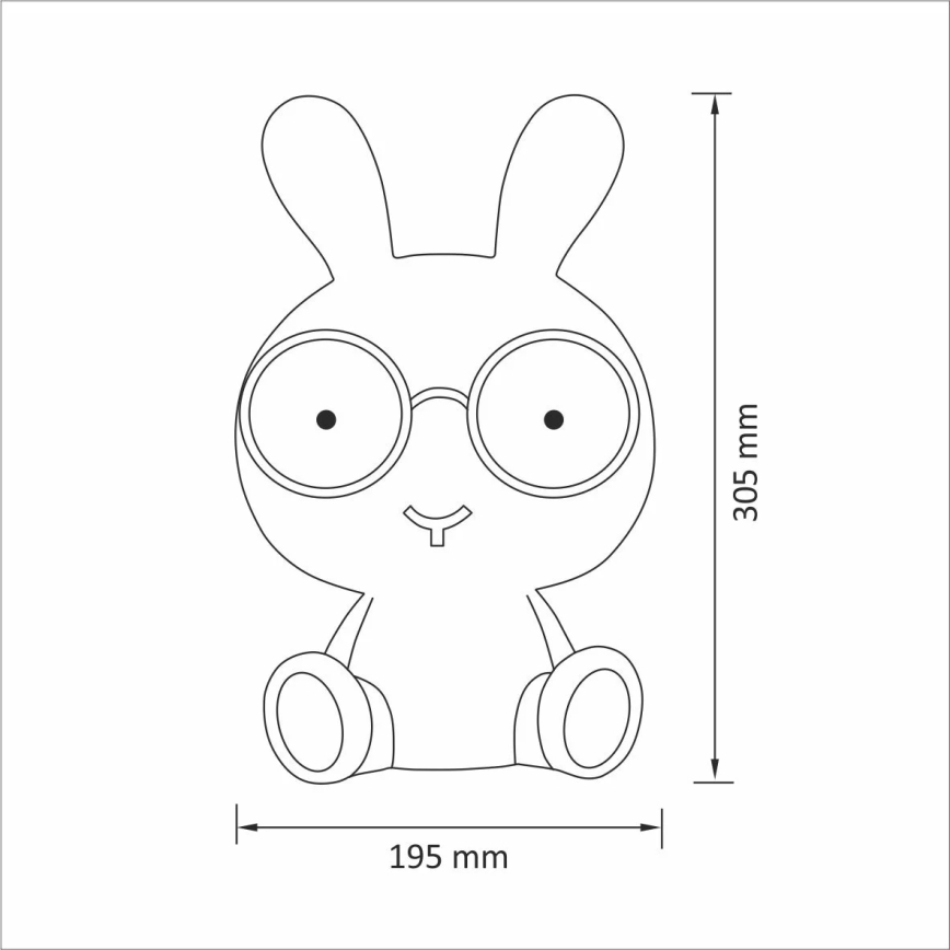 Vaikiška LED naktinė lemputė LED/2.5W zuikis, mėlyna