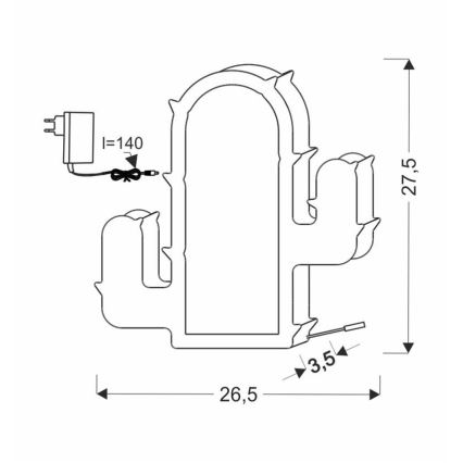 Vaikiška LED stalinė lempa CACTUS LED/10W/230V žalia