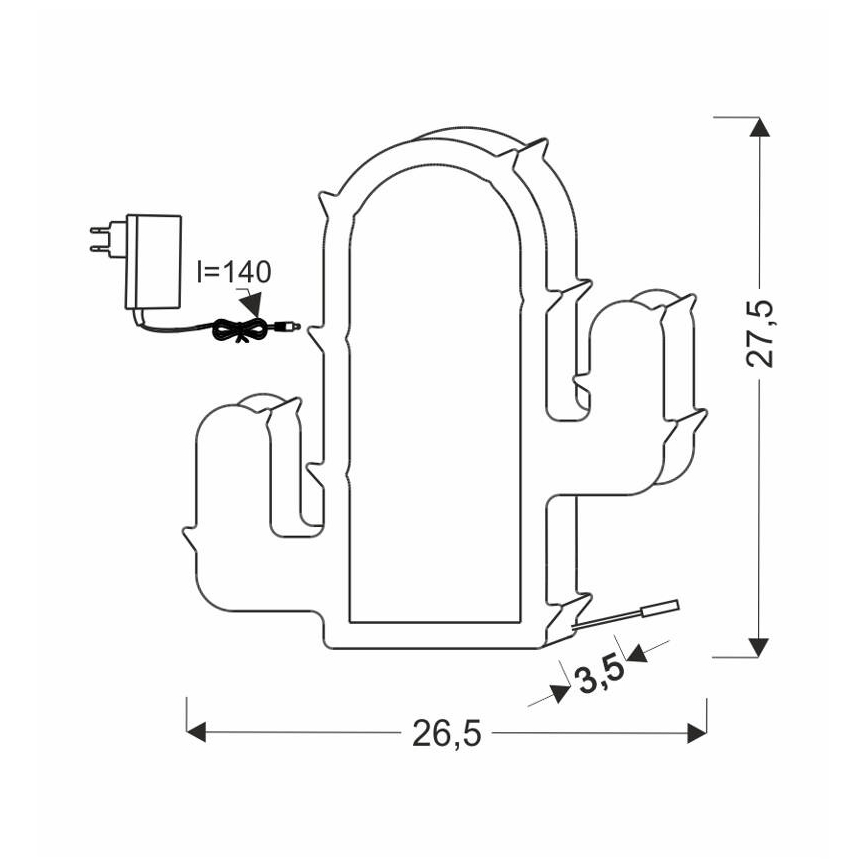 Vaikiška LED stalinė lempa CACTUS LED/10W/230V žalia