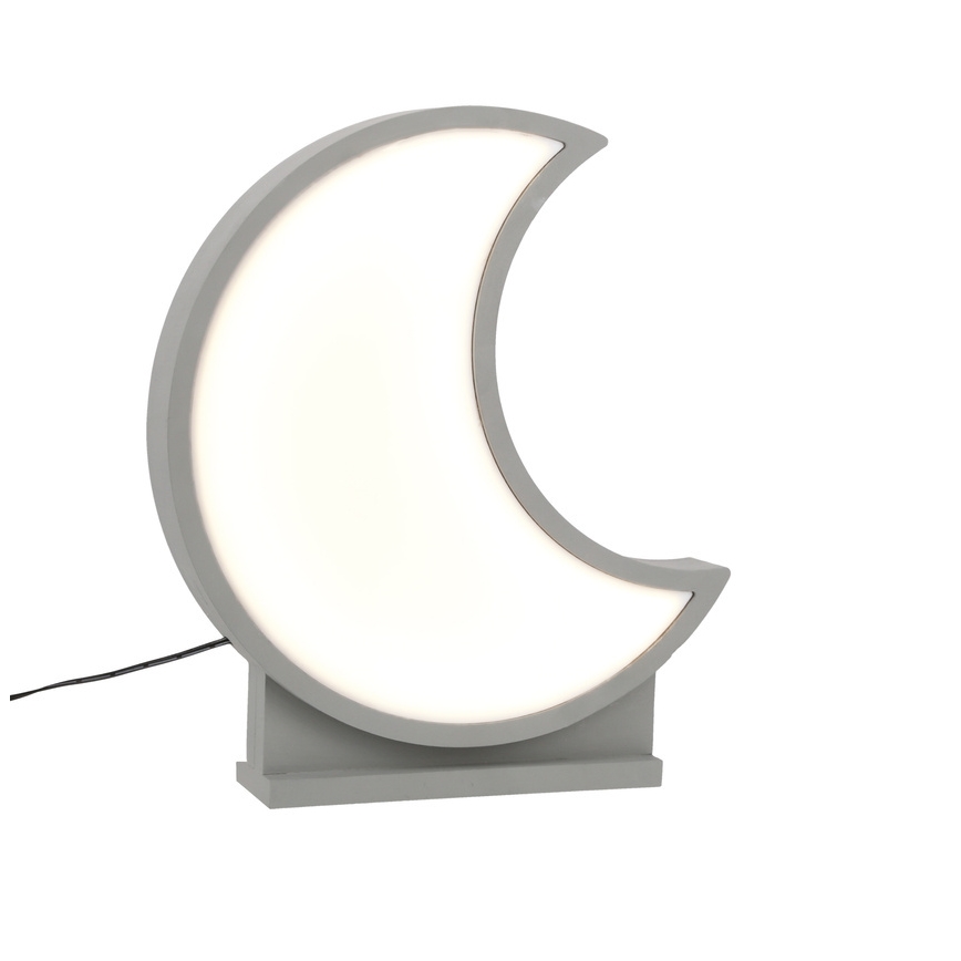 Vaikiška LED stalinė lempa MOON LED/12W/230V pilka