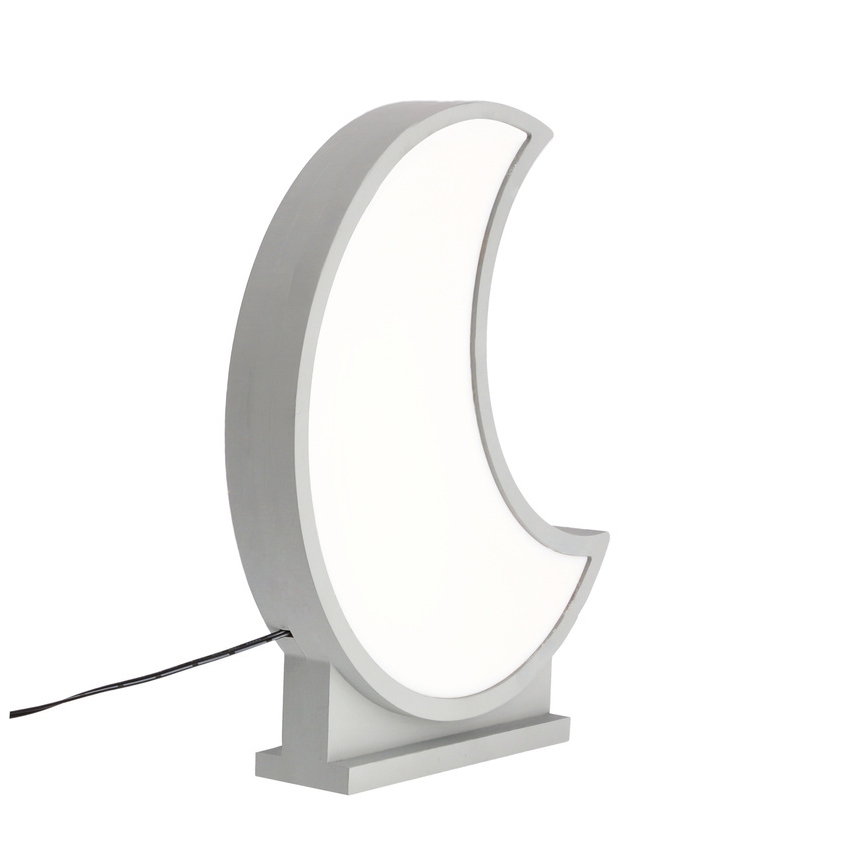 Vaikiška LED stalinė lempa MOON LED/12W/230V pilka