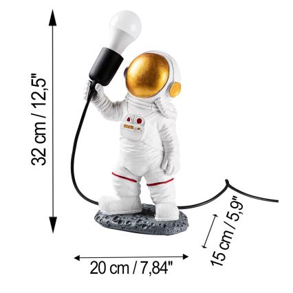 Vaikiška lempa ASTRONAUT 1xE27/40W/230V varis/balta