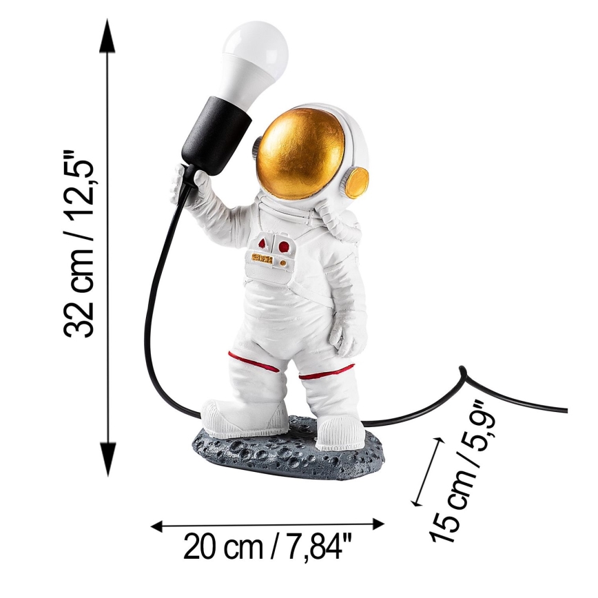 Vaikiška lempa ASTRONAUT 1xE27/40W/230V varis/balta