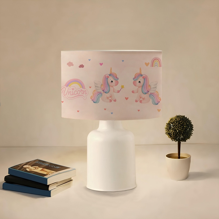 Vaikiška lempa CANDY 1xE27/40W/230V rožinė/balta