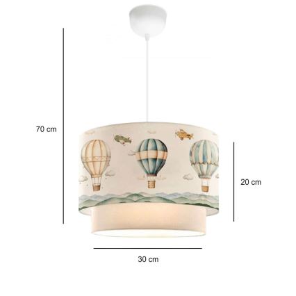 Vaikiška liustra CANDY 1xE27/40W/230V balta/įvairiaspalvė