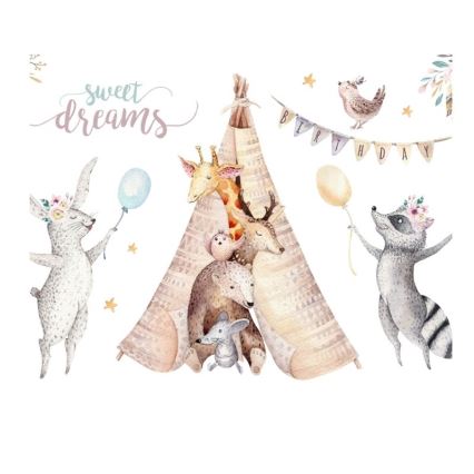 Vaikiška liustra KIDS ROOM 1xE27/60W/230V, skersmuo 40 cm, su gyvūnėlių motyvais