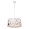 Vaikiška liustra KIDS ROOM 1xE27/60W/230V, skersmuo 40 cm, su gyvūnėlių motyvais