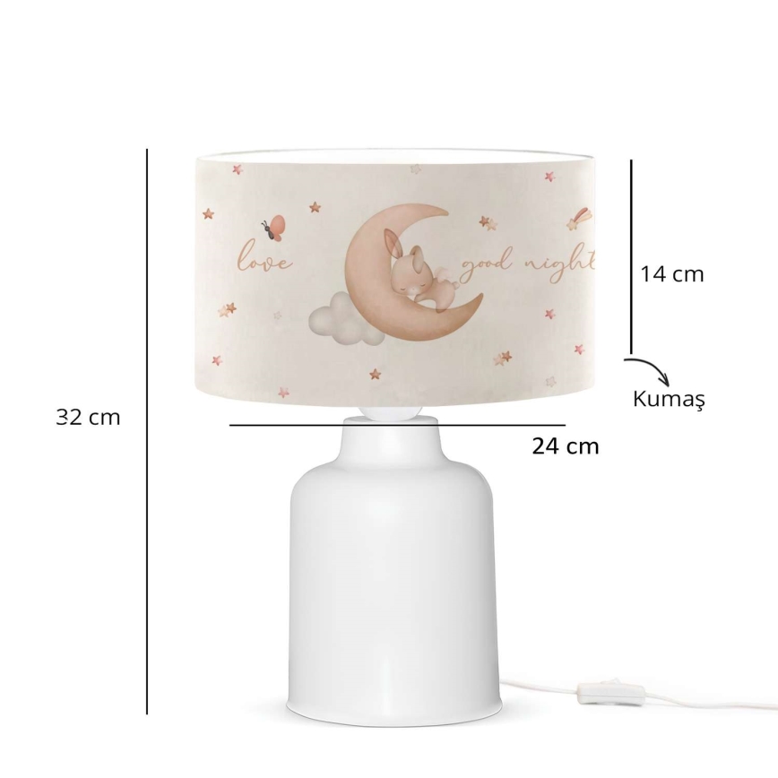 Vaikiška naktinė lempa CANDY 1xE27/40W/230V balta/kreminė