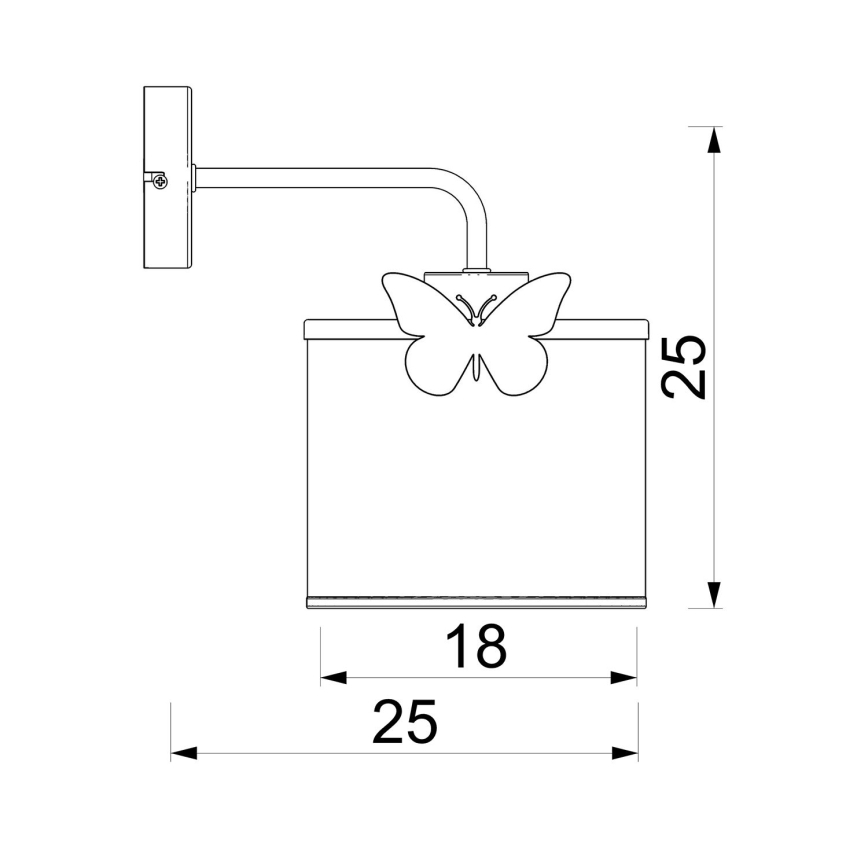 Vaikiška sieninė lempa SWEET 1xE27/15W/230V balta/DRUGELIS