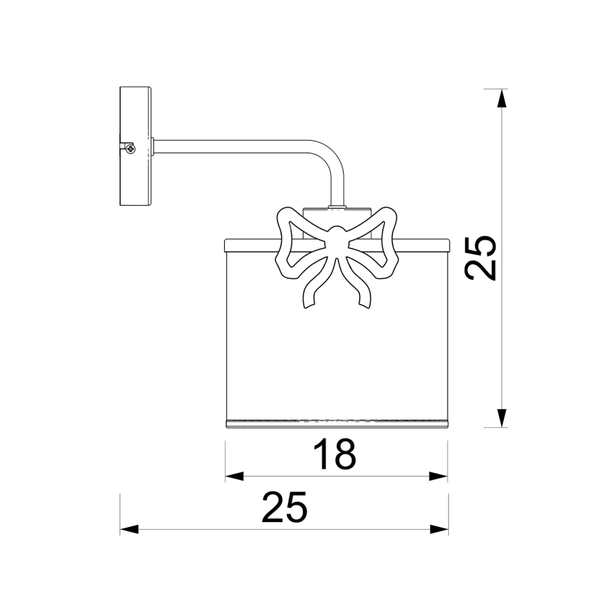 Vaikiška sieninė lempa SWEET 1xE27/15W/230V balta/rausva/lankas
