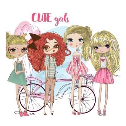 Vaikiška stalinė lempa GIRLS VIBES 1xE27/60W/230V skersmuo 18 cm mergaitėms