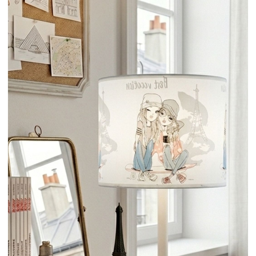 Vaikiška stalinė lempa GIRLS VIBES 1xE27/60W/230V skersmuo 18 cm Paris
