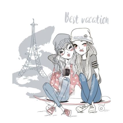 Vaikiška stalinė lempa GIRLS VIBES 1xE27/60W/230V skersmuo 18 cm Paris