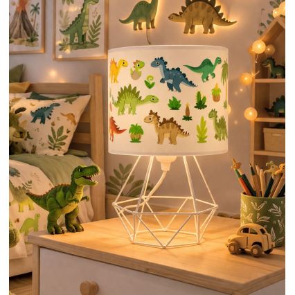 Vaikiška stalinė lempa KIDS ROOM, 1 x E27 (60 W), 230 V, Ø 18 cm, dinozauras