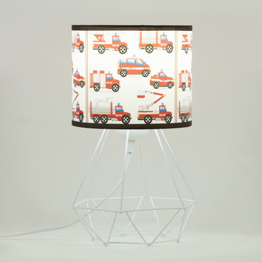 Vaikiška stalinė lempa KIDS ROOM 1xE27/60W/230V skersmuo 18 cm gaisrininkai