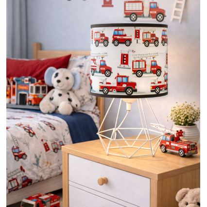 Vaikiška stalinė lempa KIDS ROOM 1xE27/60W/230V skersmuo 18 cm gaisrininkai