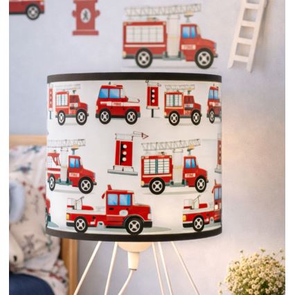 Vaikiška stalinė lempa KIDS ROOM 1xE27/60W/230V skersmuo 18 cm gaisrininkai