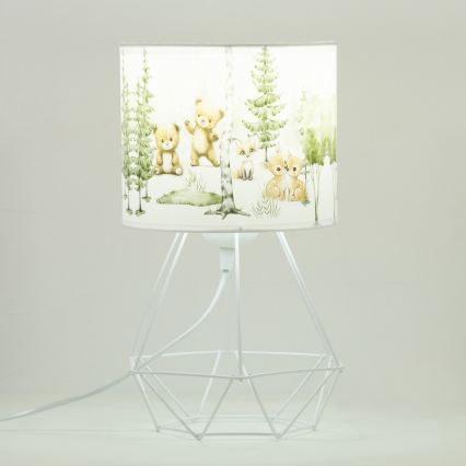 Vaikiška stalinė lempa KIDS ROOM 1xE27/60W/230V, skersmuo 18 cm, gyvūnėliai