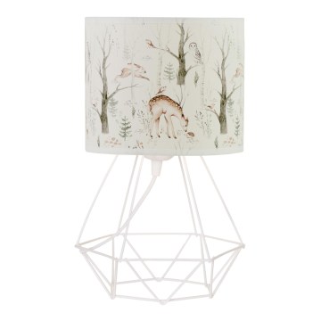 Vaikiška stalinė lempa KIDS ROOM 1xE27/60W/230V, skersmuo 18 cm, su gyvūnėlių dekoru