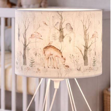 Vaikiška stalinė lempa KIDS ROOM 1xE27/60W/230V, skersmuo 18 cm, su gyvūnėlių dekoru