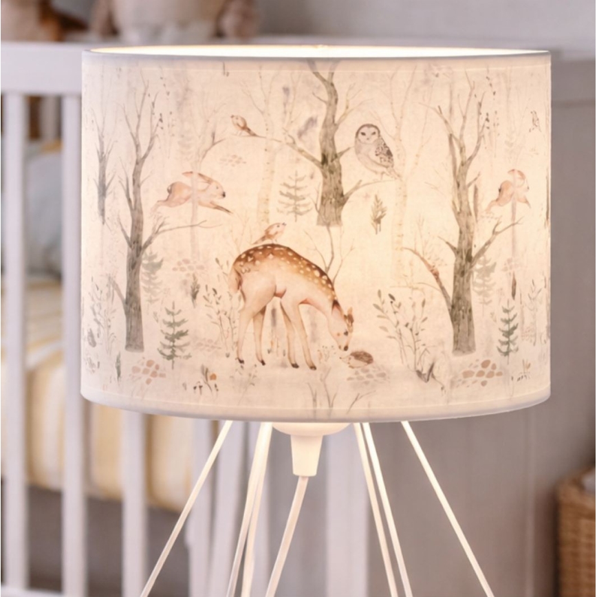 Vaikiška stalinė lempa KIDS ROOM 1xE27/60W/230V, skersmuo 18 cm, su gyvūnėlių dekoru