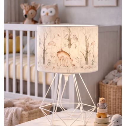 Vaikiška stalinė lempa KIDS ROOM 1xE27/60W/230V, skersmuo 18 cm, su gyvūnėlių dekoru