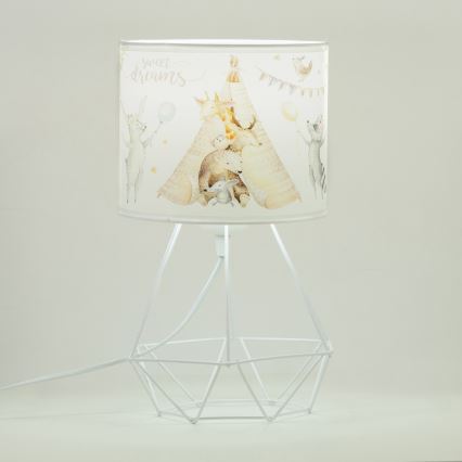Vaikiška stalinė lempa KIDS ROOM 1xE27/60W/230V, skersmuo 18 cm, su gyvūnėlių motyvais