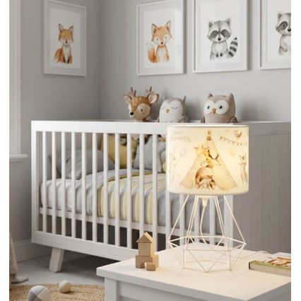 Vaikiška stalinė lempa KIDS ROOM 1xE27/60W/230V, skersmuo 18 cm, su gyvūnėlių motyvais