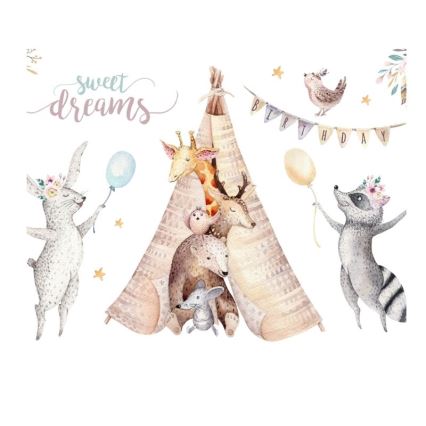 Vaikiška stalinė lempa KIDS ROOM 1xE27/60W/230V, skersmuo 18 cm, su gyvūnėlių motyvais