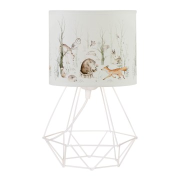 Vaikiška stalinė lempa KIDS ROOM 1xE27/60W/230V, skersmuo 18 cm, su gyvūnėlių motyvais
