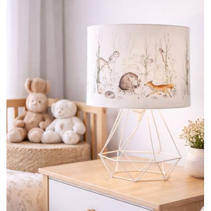 Vaikiška stalinė lempa KIDS ROOM 1xE27/60W/230V, skersmuo 18 cm, su gyvūnėlių motyvais
