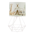 Vaikiška stalinė lempa KIDS ROOM 1xE27/60W/230V skersmuo 18 cm, su gyvūnėlių motyvais