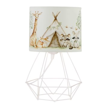 Vaikiška stalinė lempa KIDS ROOM 1xE27/60W/230V skersmuo 18 cm, su gyvūnėlių motyvais