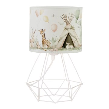 Vaikiška stalinė lempa KIDS ROOM 1xE27/60W/230V Ø 18 cm, su gyvūnėlių motyvais