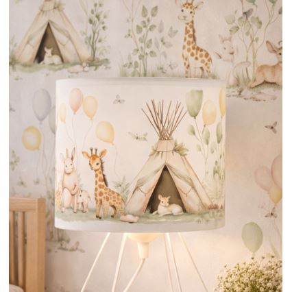 Vaikiška stalinė lempa KIDS ROOM 1xE27/60W/230V Ø 18 cm, su gyvūnėlių motyvais