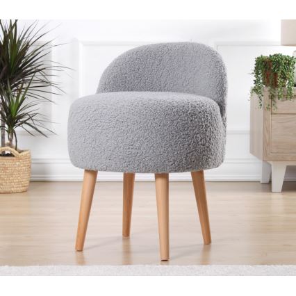 Vaikiškas fotelis MIKI, skersmuo 46 cm, pilkas