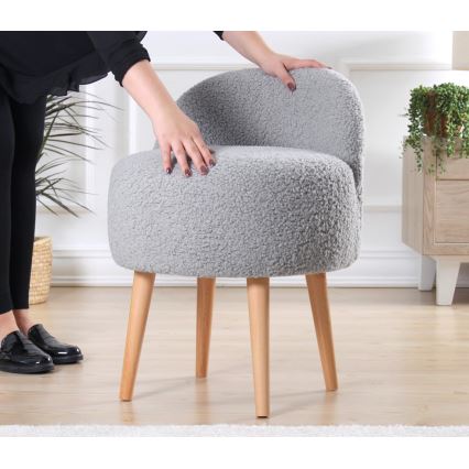 Vaikiškas fotelis MIKI, skersmuo 46 cm, pilkas