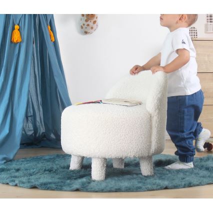 Vaikiškas fotelis PIXI, skersmuo 46 cm, baltas
