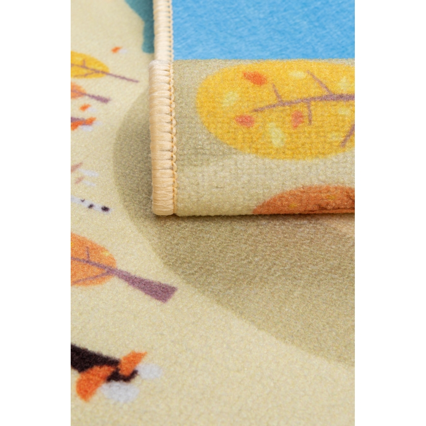 Vaikiškas kilimas STELLA STREETS 80x100 cm, smėlio spalvos / miesto motyvas