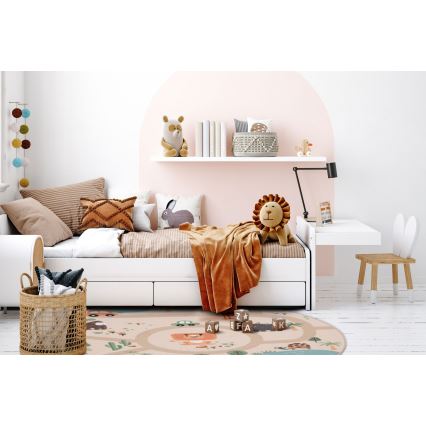 Vaikiškas kilimas su neslystančiu pagrindu ARES STREETS 160 cm smėlinė/safari