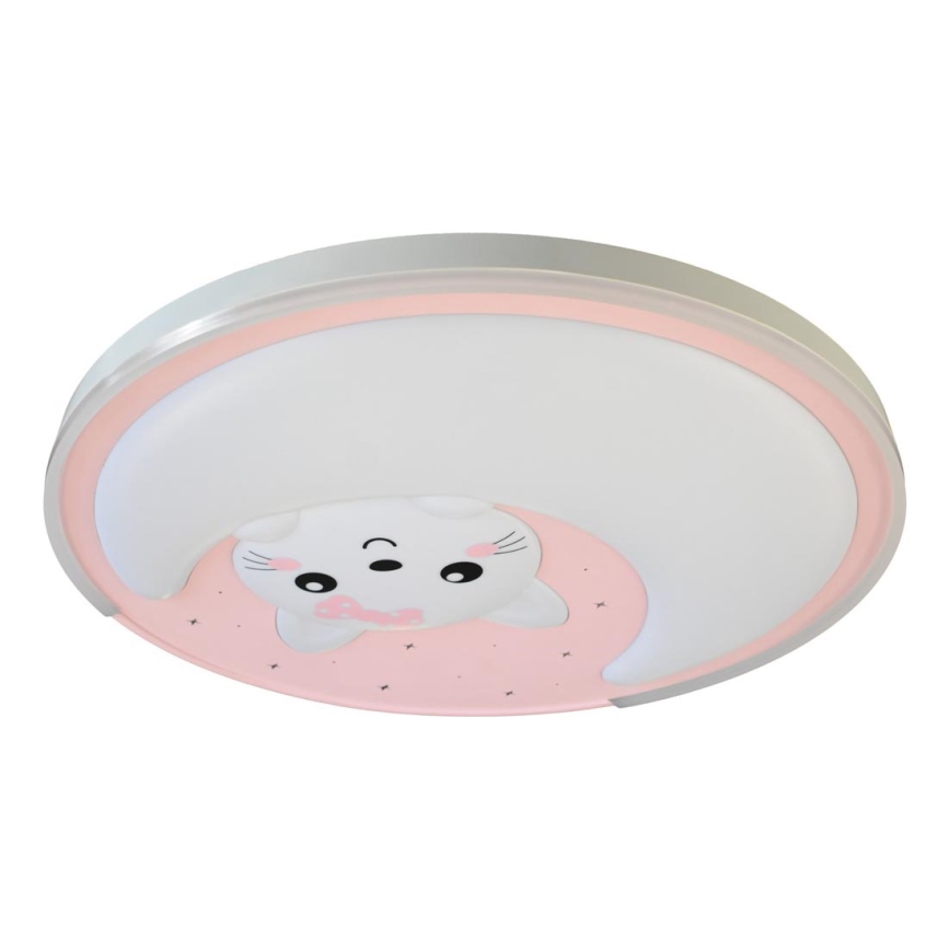 Vaikiškas LED lubinis šviestuvas MOONCAT LED/34W/230V rausva