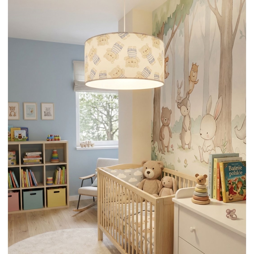 Vaikiškas liustras KIDS ROOM 1xE27/60W/230V skersm. 40 cm meškiukas