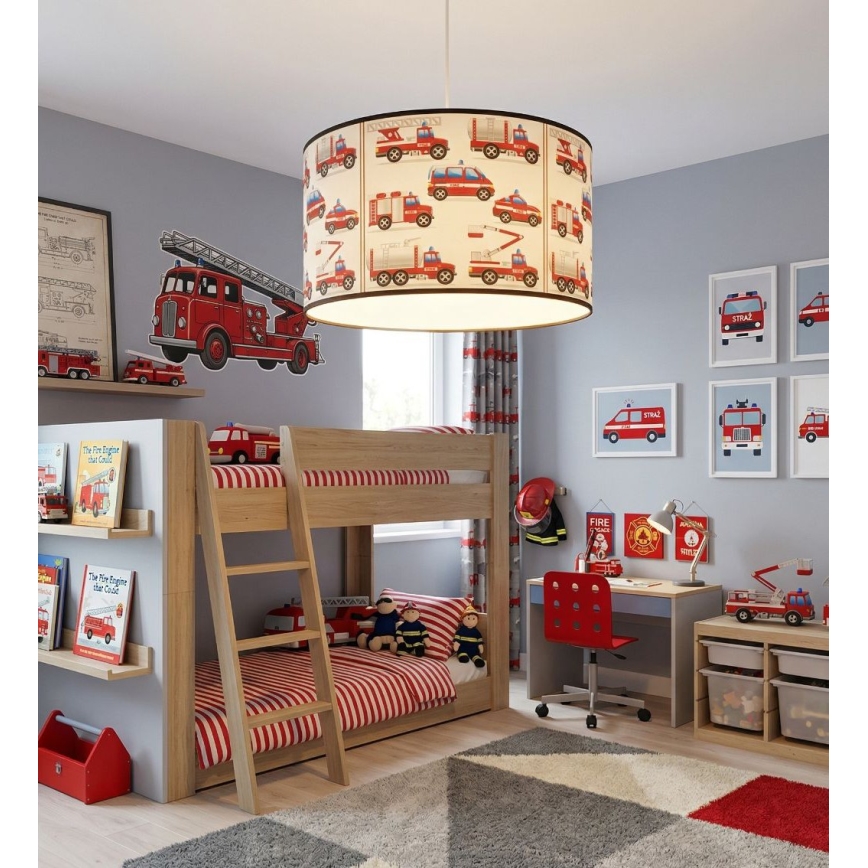 Vaikiškas liustras KIDS ROOM – ugniagesių motyvas, 1xE27/60W/230V, skersmuo 40 cm