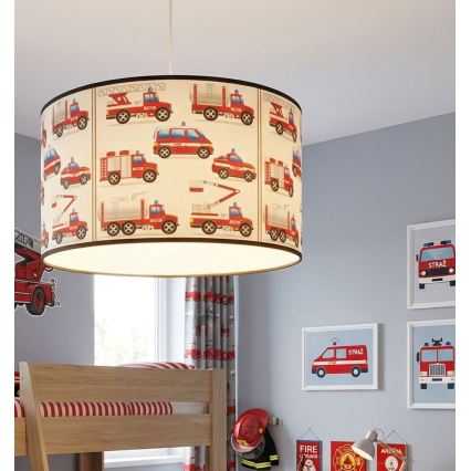 Vaikiškas liustras KIDS ROOM – ugniagesių motyvas, 1xE27/60W/230V, skersmuo 40 cm