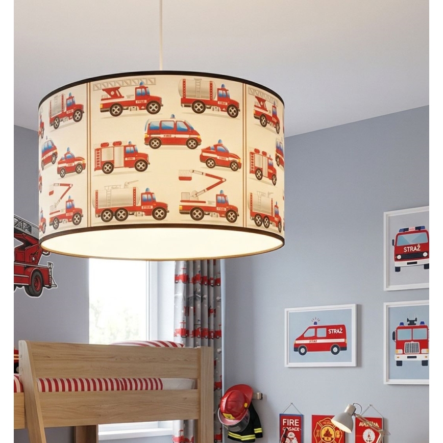Vaikiškas liustras KIDS ROOM – ugniagesių motyvas, 1xE27/60W/230V, skersmuo 40 cm