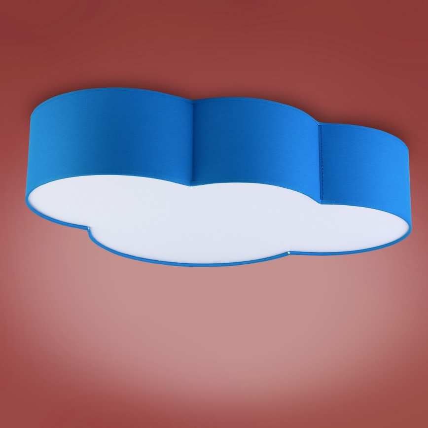 Vaikiškas lubinis šviestuvas CLOUD 4xE27/15W/230V mėlynas