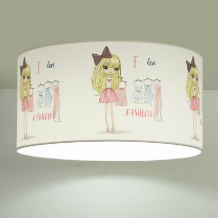 Vaikiškas lubinis šviestuvas GIRLS VIBES 1xE27/60W/230V skersmuo 40 cm Aš myliu madą