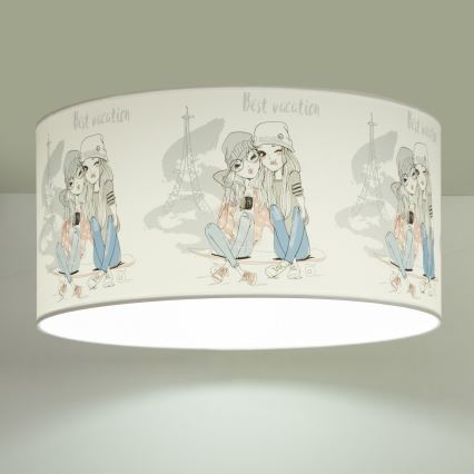 Vaikiškas lubinis šviestuvas GIRLS VIBES 1xE27/60W/230V skersmuo 40 cm Paris