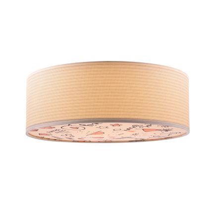 Vaikiškas lubinis šviestuvas KIDDY 2xE27/40W/230V smėlio spalva/rausva