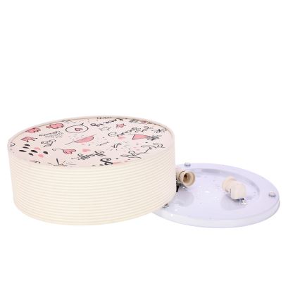 Vaikiškas lubinis šviestuvas KIDDY 2xE27/40W/230V smėlio spalva/rausva